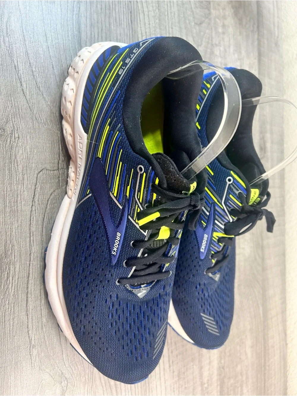 Brooks Glycerin GTS 19 Road Running Shoes - Navy & Neon Yellow Men’s Size 12.5
